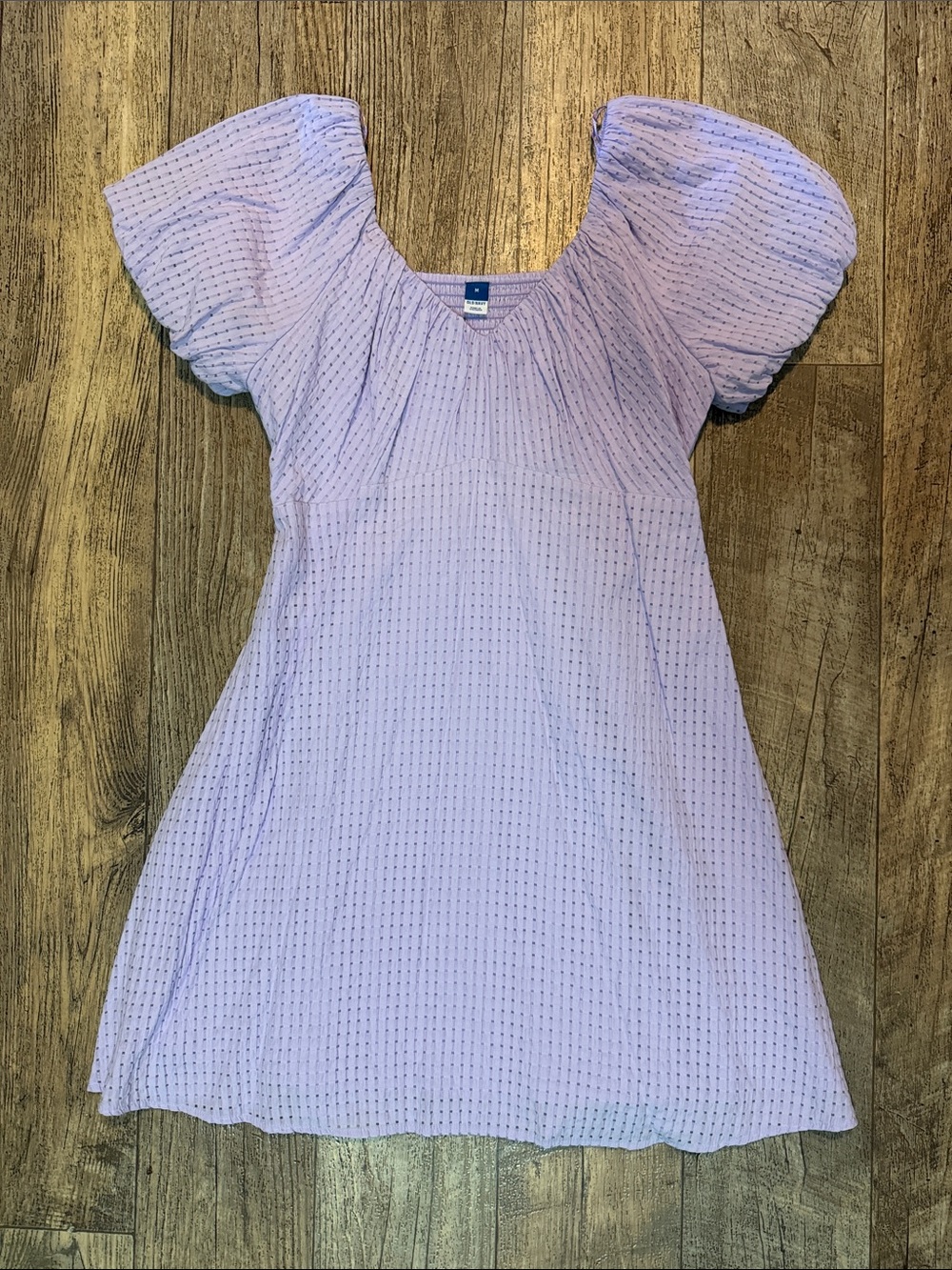 Lavender Flutter-Sleeve Mini Swing Dress